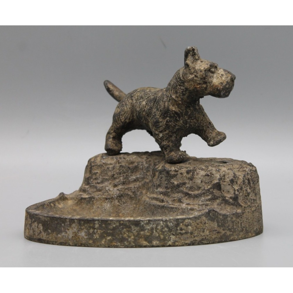 1930s Scottie Dog Peeing Novelty Lighter Fluid Dispenser Figural Antique Metal